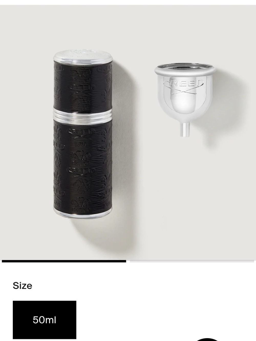 Creed Black Leather Travel Atomizer with Silver Trim